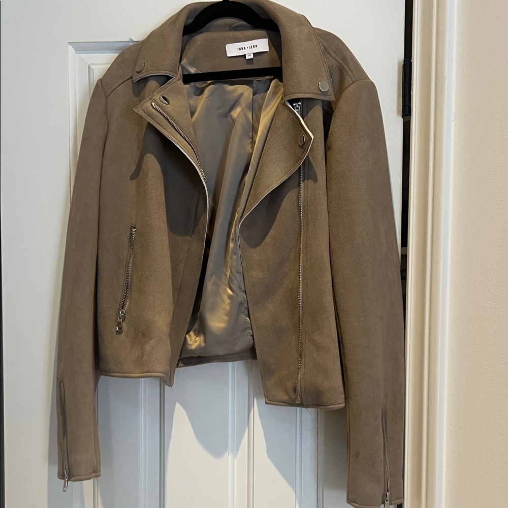 John + Jenn Taupe Leather Jacket
